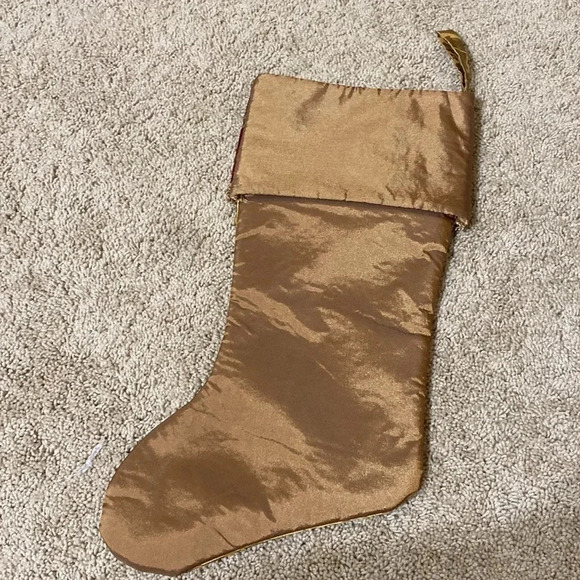 Gold Swirly Embossed Cuffed Christmas Stocking - Picture 3 of 3